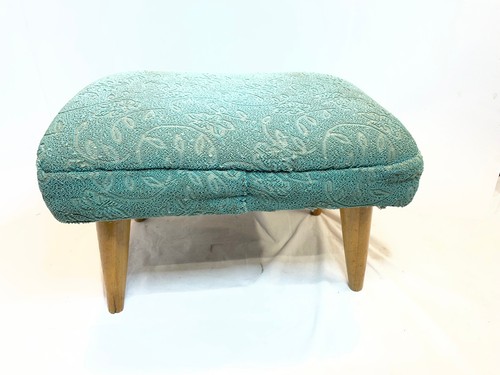 Vintage foot stool blue teal - foot,