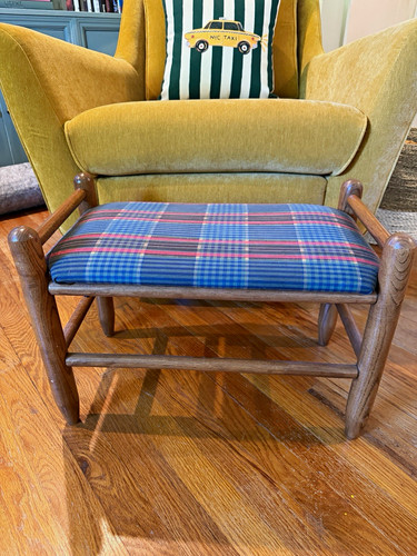 Wood frame plaid upholstered - plaid,