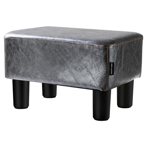 Grey leather rectangular - grey, pu