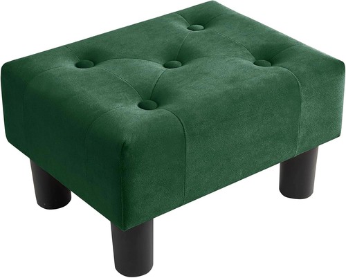 Green velvet foot stool - foot,