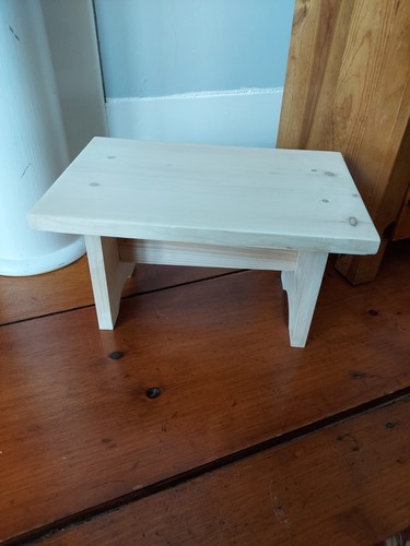Unfinished pine foot stool
