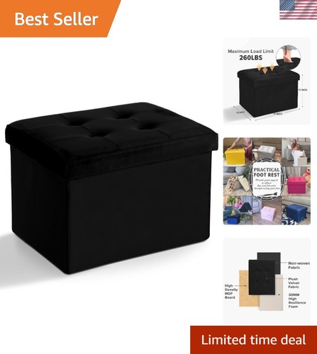Elegant velvet storage - storage, foot