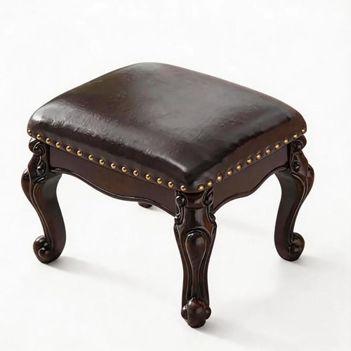 Vintage leather foot stool - foot,