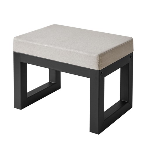 Small footstool ottoman linen - small, ottoman,