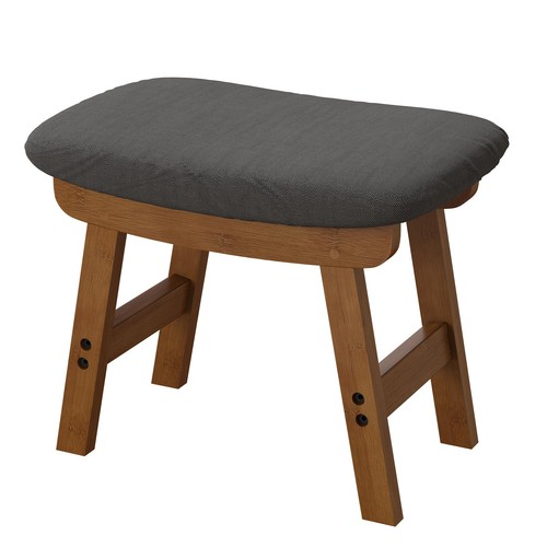 Small gray foot stool - small, ottoman