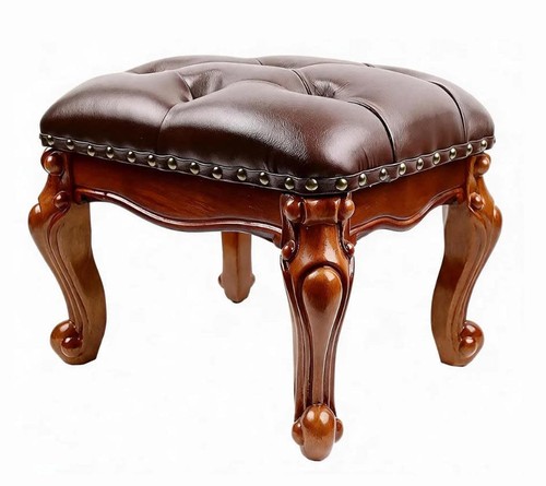 Leather foot stool - leather,