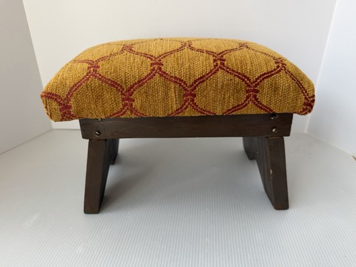 Vintage chenille footstool - vintage,