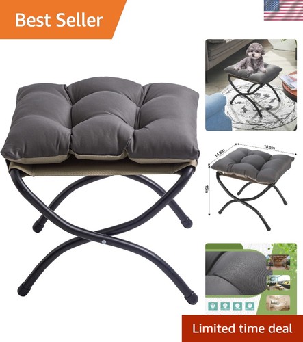 Foldable metal foot stool - 15",